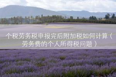 个税劳务税申报完后附加税如何计算（劳务费的个人所得税问题）