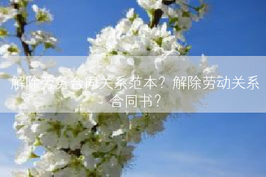 解除劳务合同关系范本？解除劳动关系合同书？