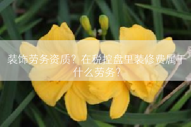 装饰劳务资质？在税控盘里装修费属于什么劳务？