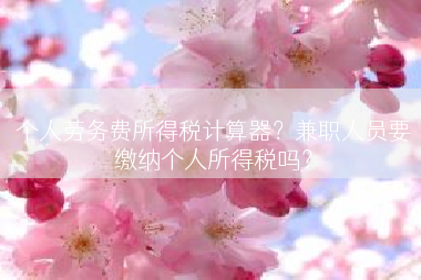 个人劳务费所得税计算器？兼职人员要缴纳个人所得税吗？