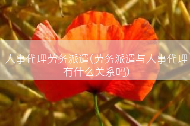 人事代理劳务派遣(劳务派遣与人事代理有什么关系吗)