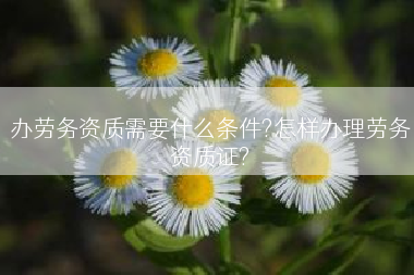 办劳务资质需要什么条件?怎样办理劳务资质证?