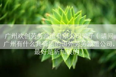 广州欢创劳务派遣有限公司骗子（请问广州有什么具资质的国外劳务派遣公司，最好是新加坡的）