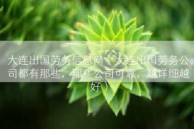 大连出国劳务信息网（大连出国劳务公司都有那些，那些公司可靠，越详细越好）
