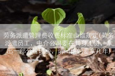 劳务派遣管理费收费标准由谁规定(劳务派遣员工，中介公司要在其身工资，拿出一部分管理费，请问他们要拿几年)