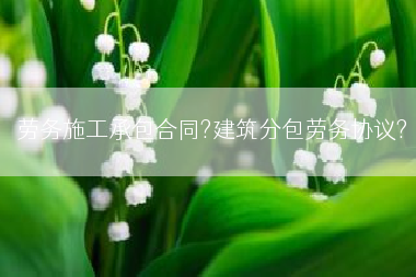 劳务施工承包合同?建筑分包劳务协议?