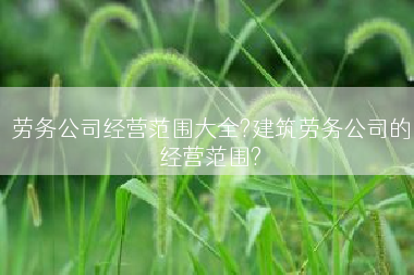 劳务公司经营范围大全?建筑劳务公司的经营范围?