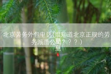 北京劳务外包电话(谁知道北京正规的劳务派遣公司？？？)