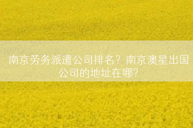 南京劳务派遣公司排名？南京澳星出国公司的地址在哪？