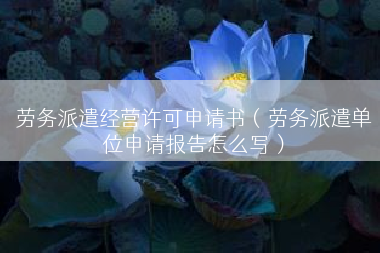 劳务派遣经营许可申请书（劳务派遣单位申请报告怎么写）