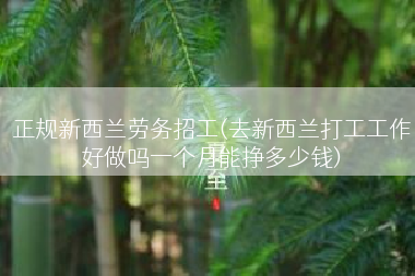 正规新西兰劳务招工(去新西兰打工工作好做吗一个月能挣多少钱)
