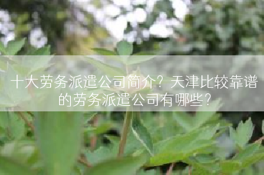 十大劳务派遣公司简介？天津比较靠谱的劳务派遣公司有哪些？