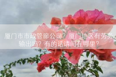 厦门市市政管廊公司？厦门地区有劳务输出吗？有的话请问在哪里？