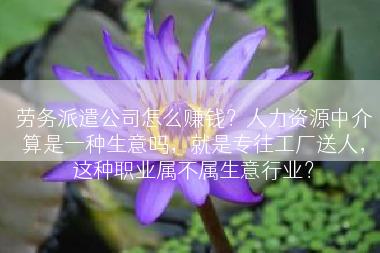 劳务派遣公司怎么赚钱？人力资源中介算是一种生意吗，就是专往工厂送人，这种职业属不属生意行业？