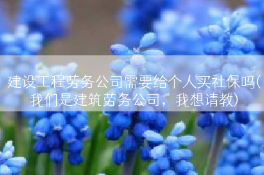 建设工程劳务公司需要给个人买社保吗(我们是建筑劳务公司，我想请教)