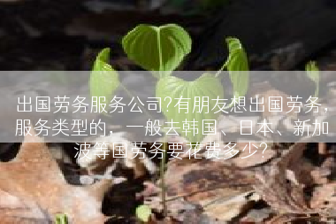 出国劳务服务公司?有朋友想出国劳务，服务类型的，一般去韩国、日本、新加波等国劳务要花费多少?