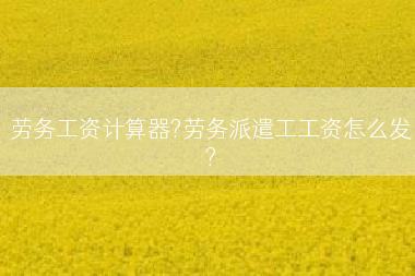 劳务工资计算器?劳务派遣工工资怎么发?