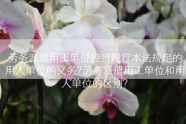 劳务派遣用工单位应当履行本法规定的用人单位的义务?劳务派遣用工单位和用人单位的区别?