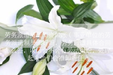 劳务派遣员工工资做账（事业单位的劳务派遣制员工好吗，劳务派遣具体合同怎么签，以后会不会有劳动纠纷，处理起来他们会推卸责任）