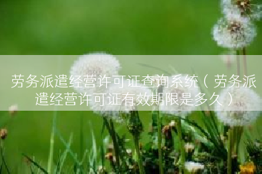 劳务派遣经营许可证查询系统（劳务派遣经营许可证有效期限是多久）