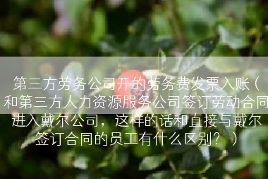 第三方劳务公司开的劳务费发票入账（和第三方人力资源服务公司签订劳动合同进入戴尔公司，这样的话和直接与戴尔签订合同的员工有什么区别？）