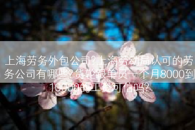 上海劳务外包公司?上海劳动局认可的劳务公司有哪些?货轮跟单员一个月8000到10000的工资可信吗?