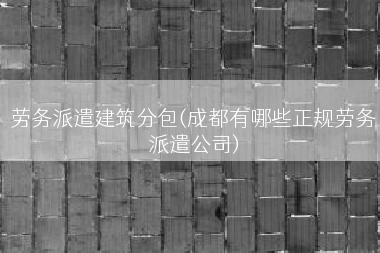 劳务派遣建筑分包(成都有哪些正规劳务派遣公司)