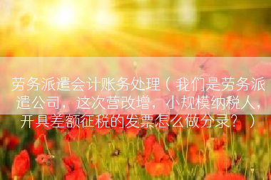 劳务派遣会计账务处理（我们是劳务派遣公司，这次营改增，小规模纳税人，开具差额征税的发票怎么做分录？）