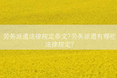 劳务派遣法律规定条文?劳务派遣有哪些法律规定?