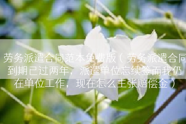 劳务派遣合同范本免费版（劳务派遣合同到期已过两年，派遣单位忘续签而我仍在单位工作，现在怎么主张赔偿金）