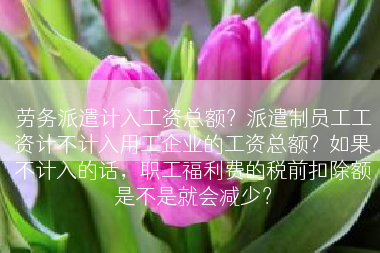 劳务派遣计入工资总额？派遣制员工工资计不计入用工企业的工资总额？如果不计入的话，职工福利费的税前扣除额是不是就会减少？