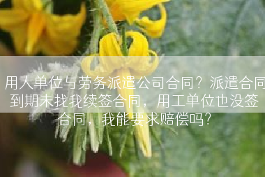 用人单位与劳务派遣公司合同？派遣合同到期未找我续签合同，用工单位也没签合同，我能要求赔偿吗？