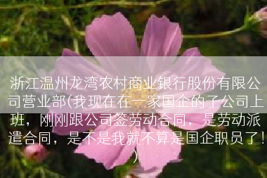 浙江温州龙湾农村商业银行股份有限公司营业部(我现在在一家国企的子公司上班，刚刚跟公司签劳动合同，是劳动派遣合同，是不是我就不算是国企职员了！)