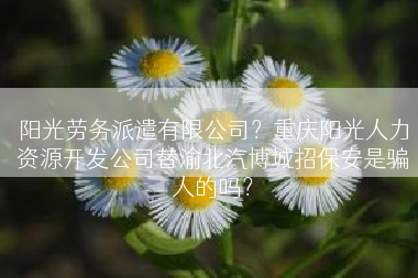 阳光劳务派遣有限公司？重庆阳光人力资源开发公司替渝北汽博城招保安是骗人的吗？