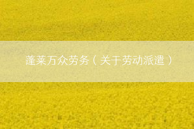 蓬莱万众劳务（关于劳动派遣）