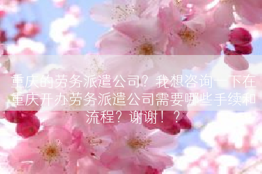 重庆的劳务派遣公司？我想咨询一下在重庆开办劳务派遣公司需要哪些手续和流程？谢谢！？