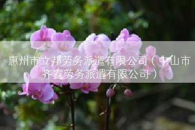 惠州市立邦劳务派遣有限公司（中山市齐鑫劳务派遣有限公司）