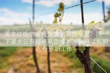 黑龙江哈尔滨疫情最新消息今天？问一下黑龙江有哪些私企或者买卖可以长期在俄罗斯工作？