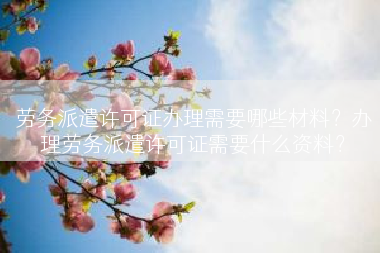 劳务派遣许可证办理需要哪些材料？办理劳务派遣许可证需要什么资料？