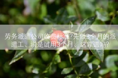 劳务派遣公司收费标准?先做3个月的派遣工、说是试用3个月、这靠谱吗?