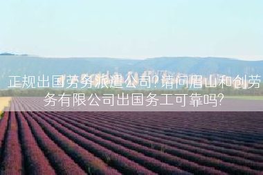 正规出国劳务派遣公司?请问眉山和创劳务有限公司出国务工可靠吗?