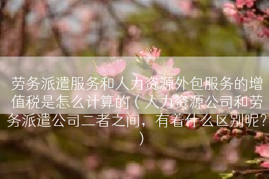 劳务派遣服务和人力资源外包服务的增值税是怎么计算的（人力资源公司和劳务派遣公司二者之间，有着什么区别呢？）
