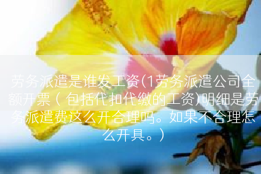 劳务派遣是谁发工资(1劳务派遣公司全额开票（包括代扣代缴的工资)明细是劳务派遣费这么开合理吗。如果不合理怎么开具。)