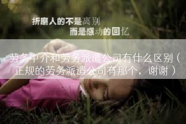 劳务中介和劳务派遣公司有什么区别（正规的劳务派遣公司有那个，谢谢）