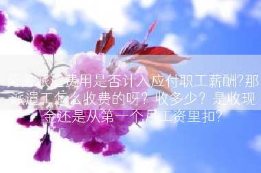 劳务派遣费用是否计入应付职工薪酬?那派遣工怎么收费的呀？收多少？是收现金还是从第一个月工资里扣?