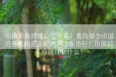 出国劳务派遣公司排名？青岛那个出国劳务机构是正规的！山东也行！出国打工应该注意什么？