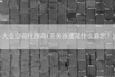 大金空调代理商(劳务派遣是什么意思？)