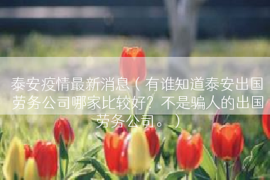 泰安疫情最新消息（有谁知道泰安出国劳务公司哪家比较好？不是骗人的出国劳务公司。）
