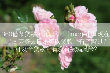 360借条贷款可靠吗?问: [image]20 现在出国劳务去日本可以贷款，有了解过？可以全贷款？有没有被骗风险?