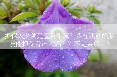 担保人必须是直系亲属？我在澳洲的朋友能担保我出去吗？？不是亲戚。？